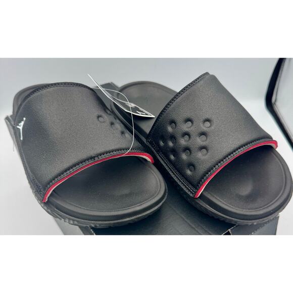 Nike Jordan Play Slides Sandals Black/University Red Men's Sz 7 DC9835-060 - Picture 1 of 6